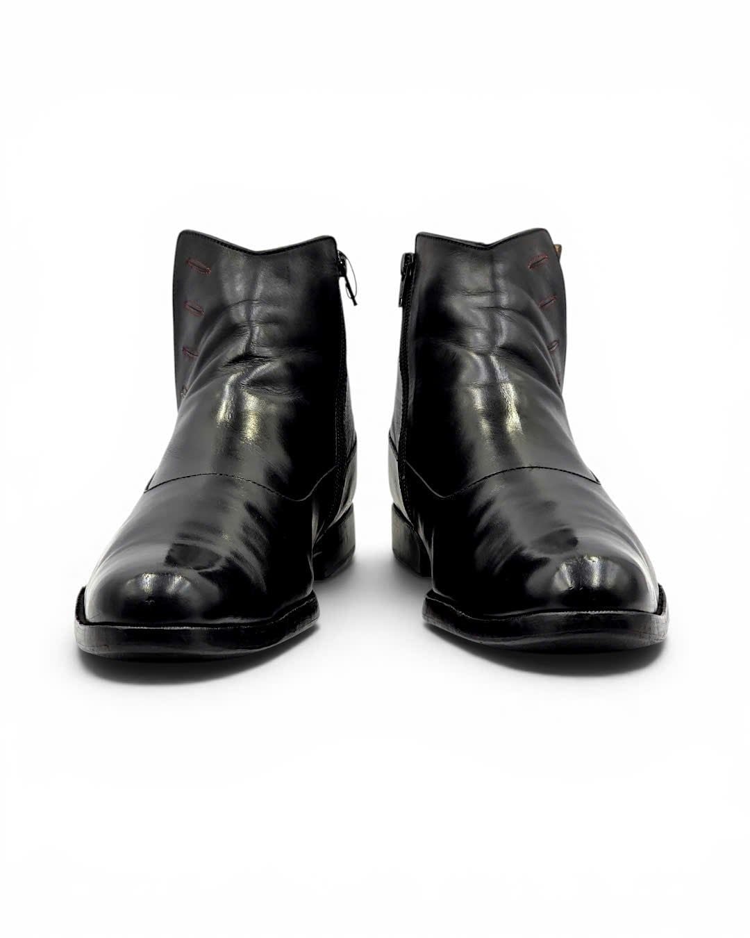  |SIZE 43| JOHN FLUEVOG TWIN TURBINE 1611 FIRST AVENUE BLACK CLASSY SPAT ZIPPER BOOT Z43-8491 