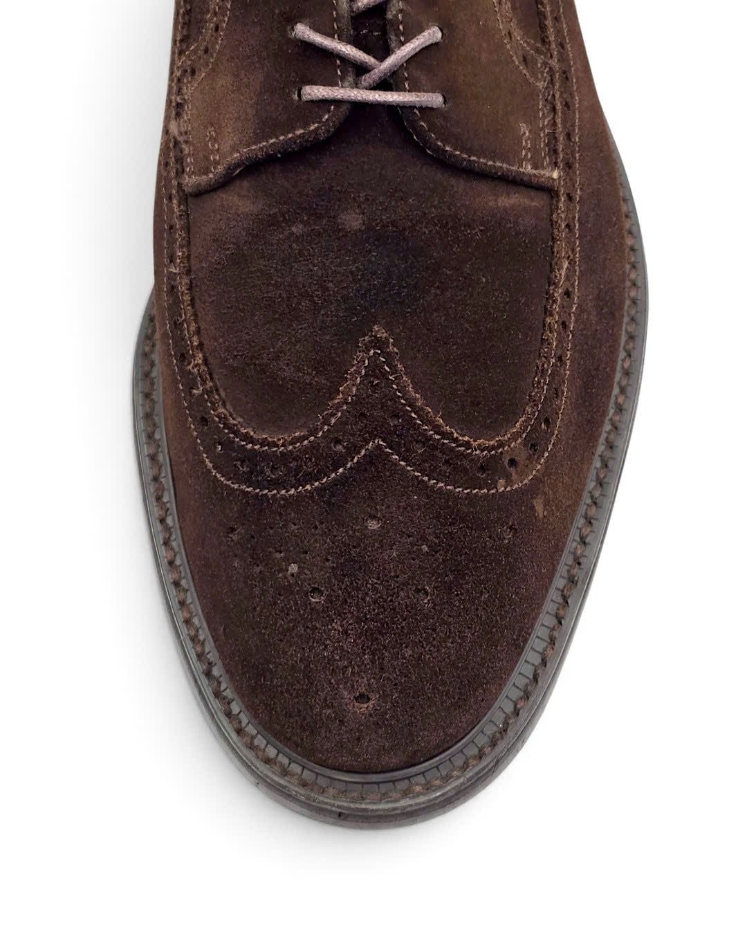  |SIZE 43| VINTAGE DARK BROWN LONGWING BROGUE BLUCHER SHOES AY43-8583 