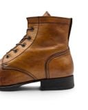  |SIZE 42| MOMA VINTAGE LIGHT BROWN FUR-LINED PLAIN-TOE LACE-UP BOOT Z42-8541 