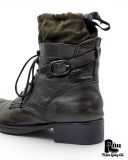  |SIZE 41| ALFREDO BANNISTER 5221005011 UTILITY LAYERED SIDE-ZIP LACE-UP BOOT Z41-8479 