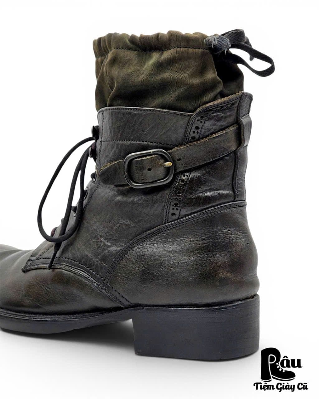  |SIZE 41| ALFREDO BANNISTER 5221005011 UTILITY LAYERED SIDE-ZIP LACE-UP BOOT Z41-8479 