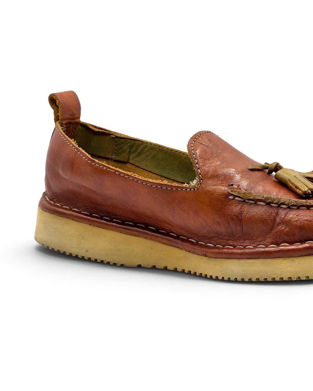  |SIZE 38| PUNTO PIGRO COGNAC BROWN LIGHTWEIGHT TASSEL LOAFER Z38-8602 