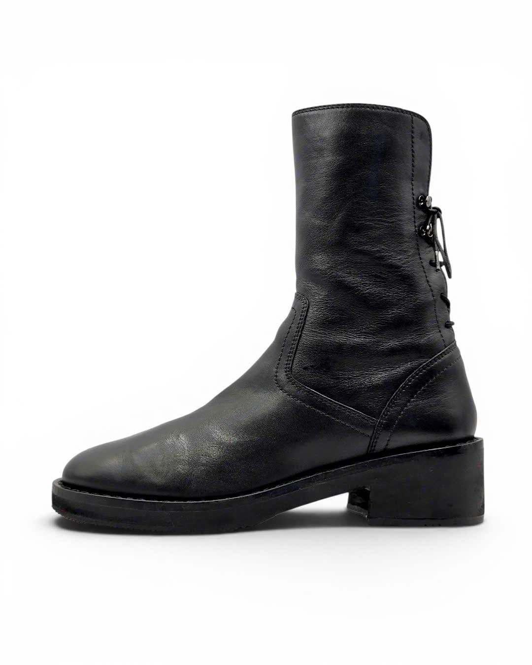  |SIZE 38.5| EKONICA CORSET LACED SIDE-ZIP ANKLE BOOT Z38.5-8486 