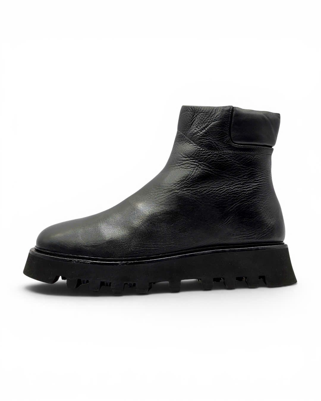  |SIZE 40| POMME D'OR BLACK SIDE-ZIP ANKLE BOOT Z40-8490 