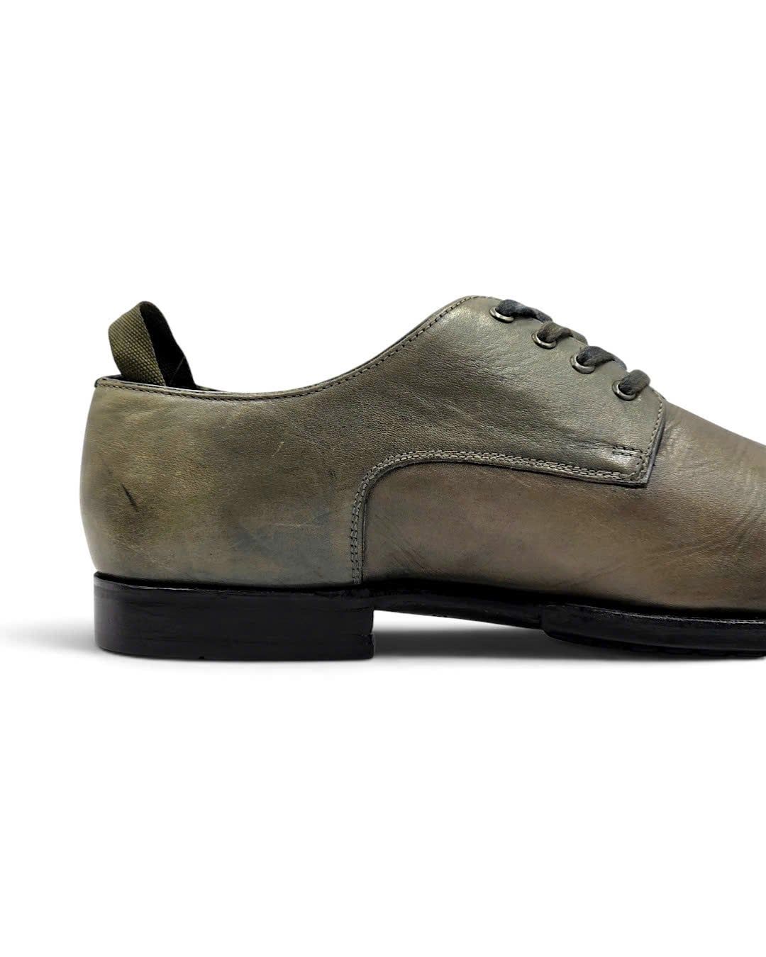  |SIZE 41| G-STAR RAW GS12300/066 DISTRESSED OLIVE TYPOGRAPHY CAP-TOE DERBY SHOES Z41-8573 