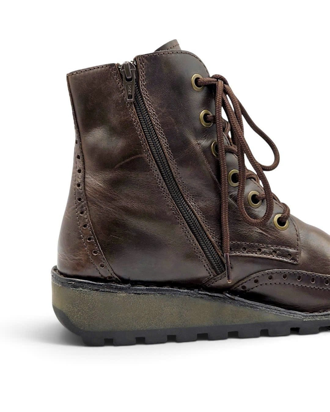  |SIZE 40| FLY LONDON MARL WINGTIP BROGUE SIDE-ZIP LACE-UP BOOT Z40-8580 