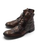  |SIZE 43| MOMA VINTAGE BROWN PLAIN-TOE LACE-UP BOOT Z43-8539 