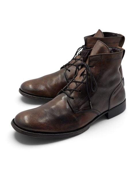  |SIZE 43| MOMA VINTAGE BROWN PLAIN-TOE LACE-UP BOOT Z43-8539 