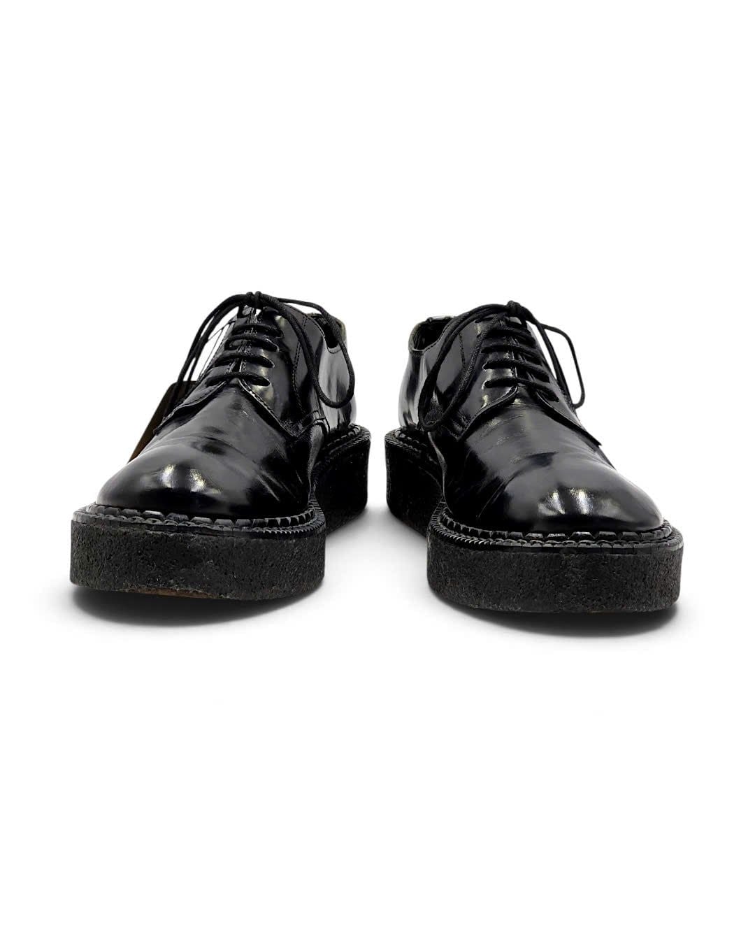  |SIZE 37| COMME DES GARCON HOMME PLUS BLACK MINIMAL PLATFORM CREPER DERBY SHOES Z37-8613 