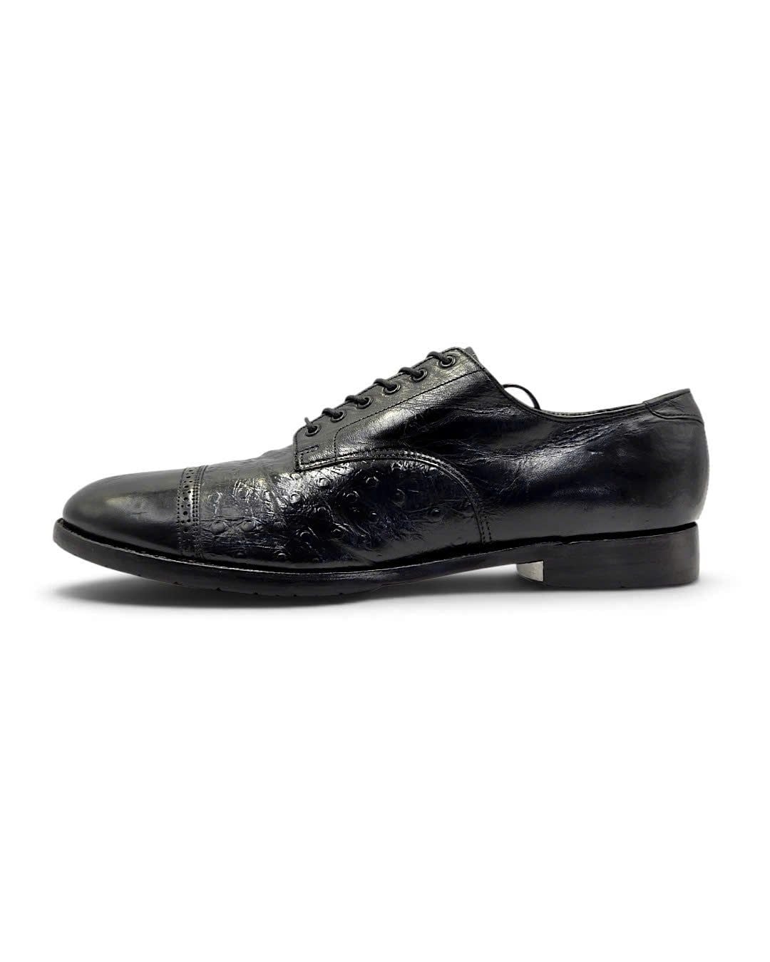  |SIZE 42| STACY ADAM VINTAGE BLACK CAP-TOE DERBY SHOES AX42-8568 