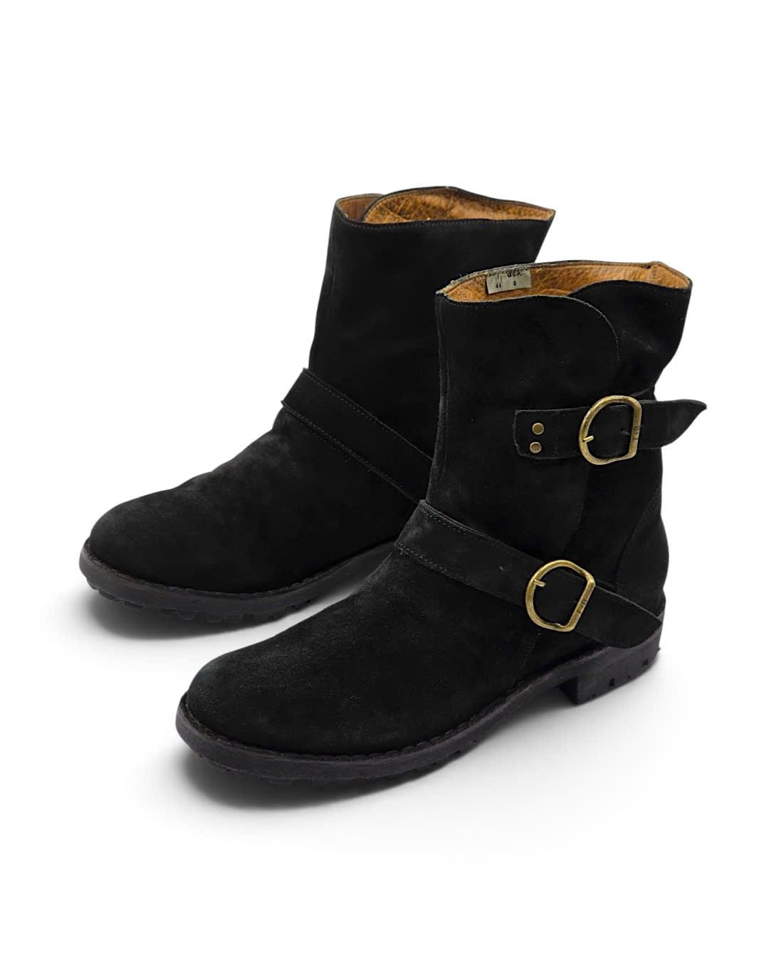  |SIZE 41| FIORENTINI + BAKER BLACK SUEDE BIKER BOOT Z41-8373 