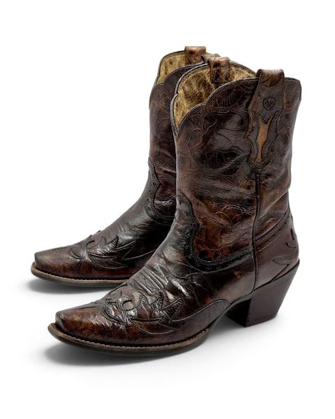  |SIZE 38| ARIAT 10008780 DAHLIA BROWN OVERLAY SNIP-TOE COWBOY BOOT AZ38-8696 