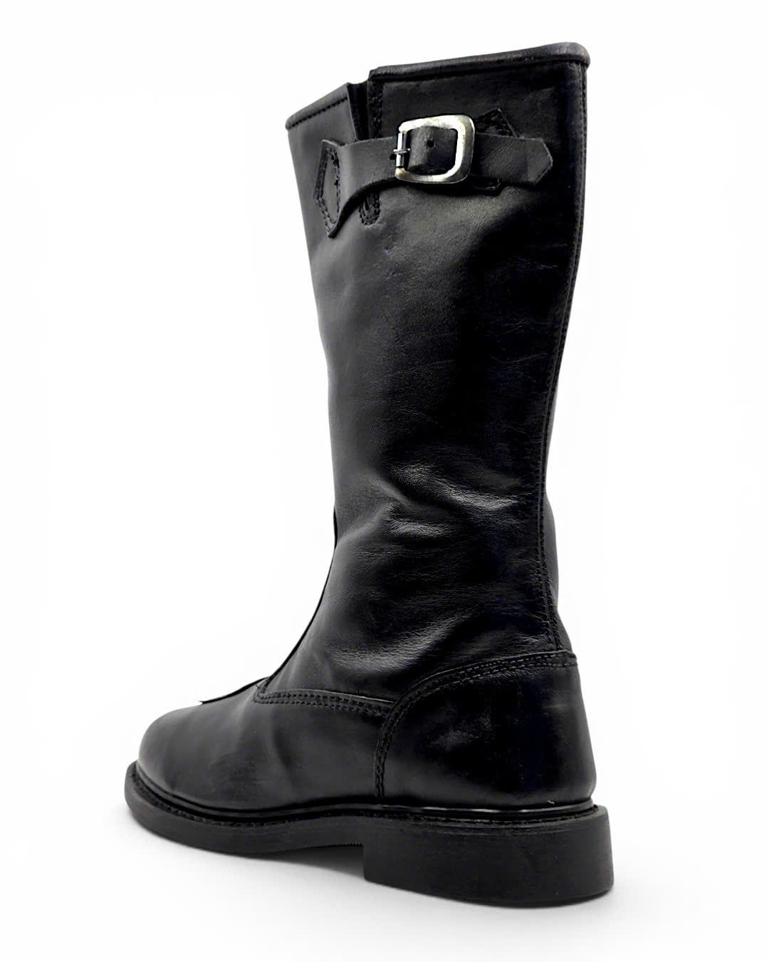  |SIZE 39| MATTERHORN BLACK SIDE-ZIP MOTORCYCLE BIKER BOOT Z39-8227 