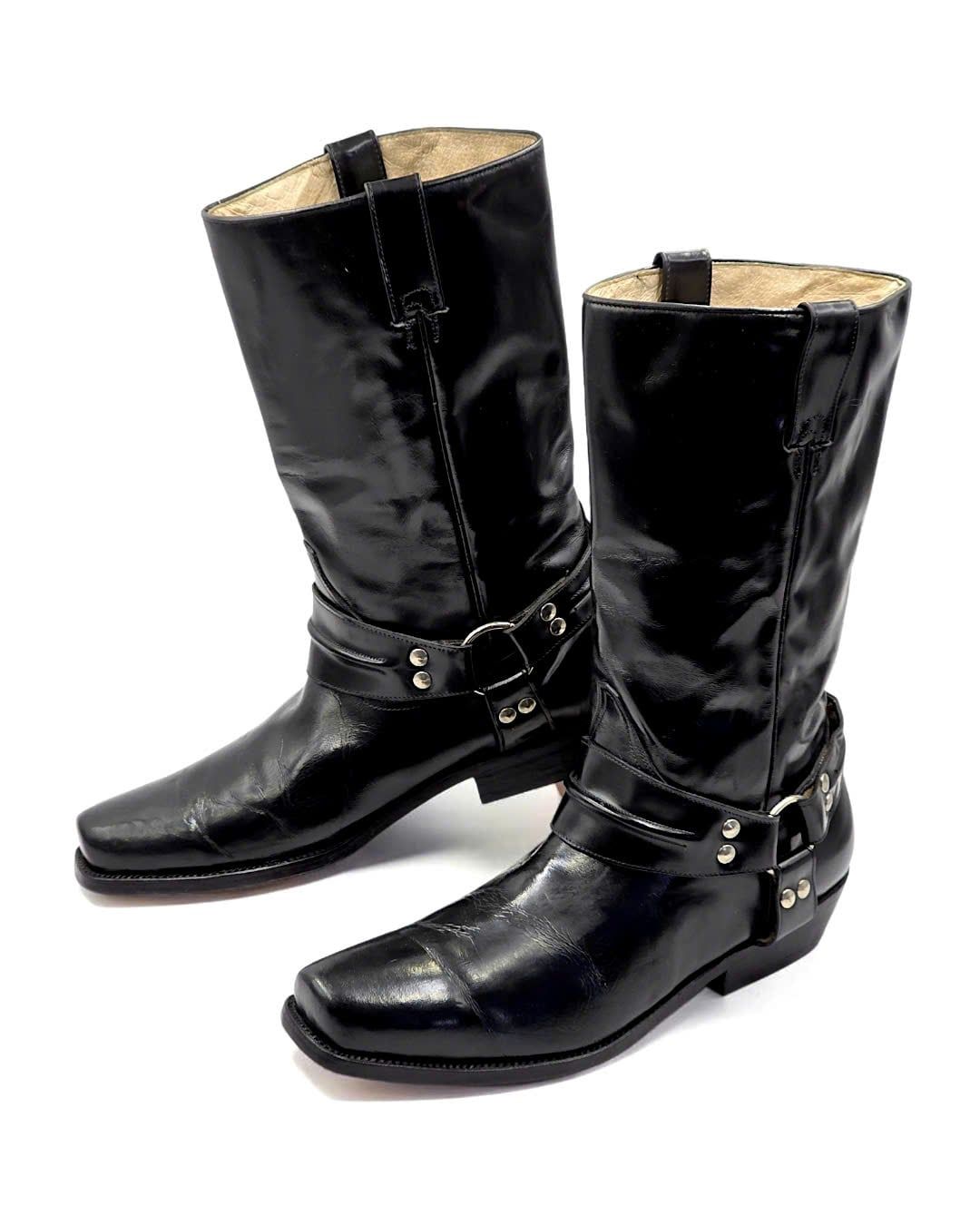  |SIZE 45| BUFFALO VINTAGE 4241 BLACK HARNESS BOOT Z45-8510 