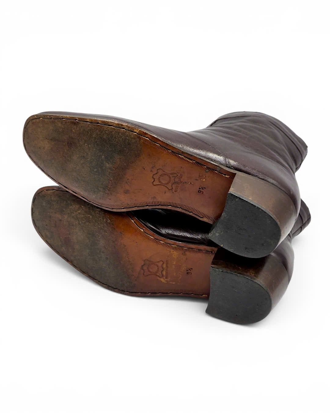  |SIZE 43| T2[in] BROWN SIDE-ZIP ANKLE BOOT AX43-8492 