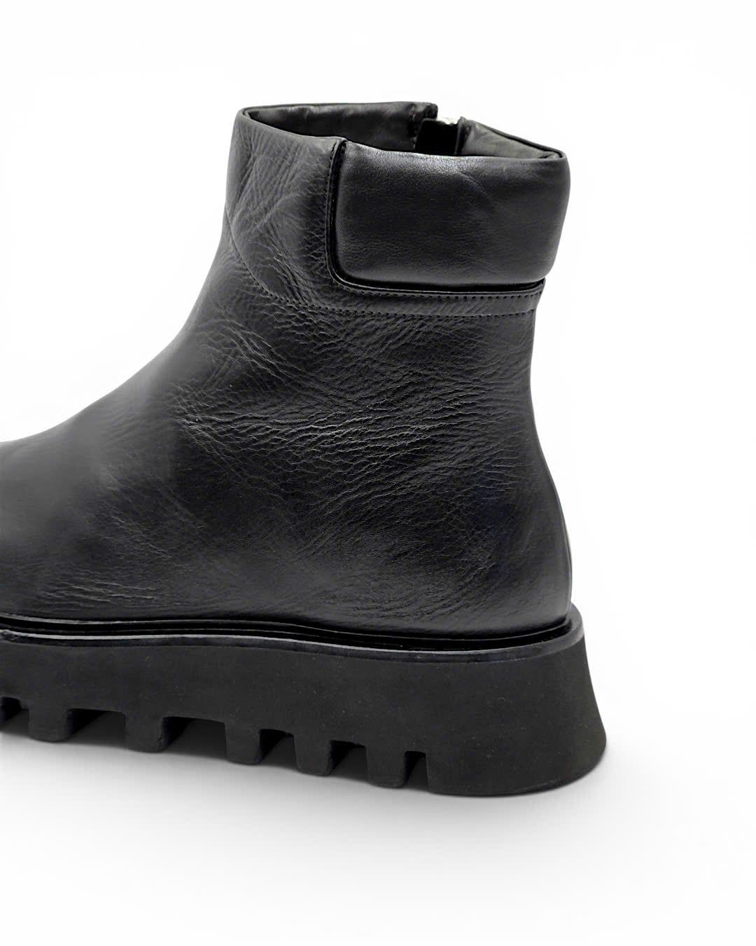  |SIZE 40| POMME D'OR BLACK SIDE-ZIP ANKLE BOOT Z40-8490 