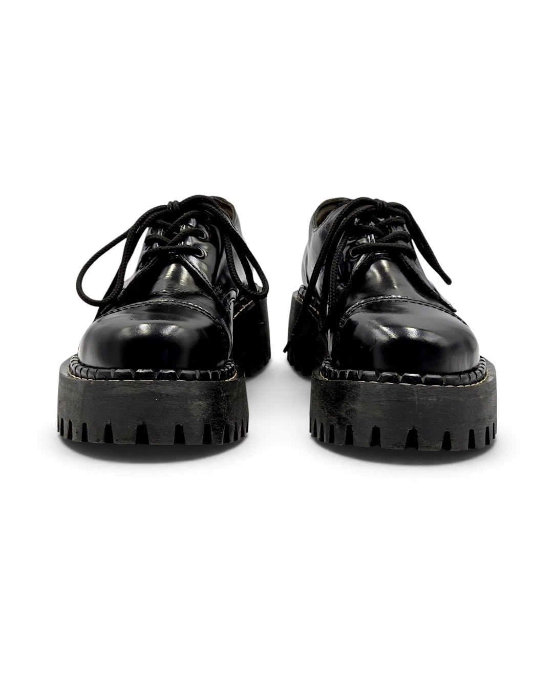 |SIZE 38.5| SHELLYS RANGERS A3031 3-EYE STEEL-TOE PLATFORM COMBAT SHOES Z38.5-8523 