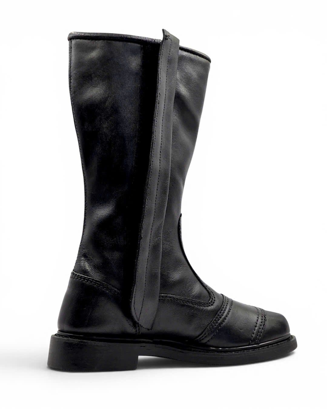  |SIZE 39| MATTERHORN BLACK SIDE-ZIP MOTORCYCLE BIKER BOOT Z39-8227 