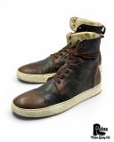  |SIZE 43| WOO YOUNGMI TWO-TONE HIGH-TOP VEGTAN LEATHER SNEAKER Z43-8481 