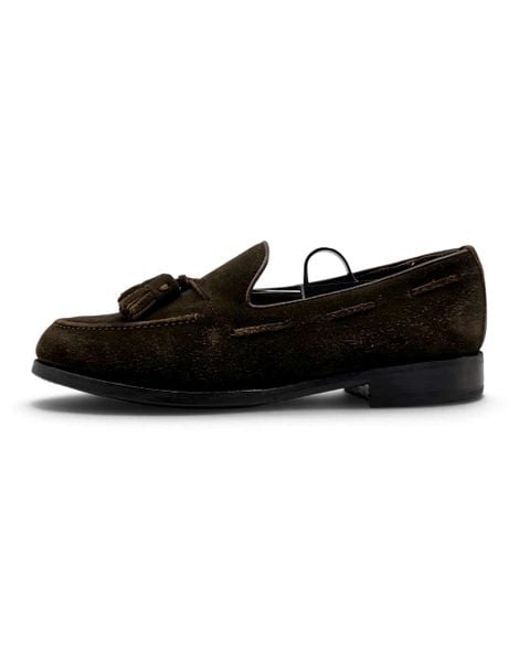  |SIZE 38.5| UNION IMPERIAL UNIVERSAL LANGUAGE DARK BROWN SUEDE APRON TASSEL LOAFER AY38.5-8597 