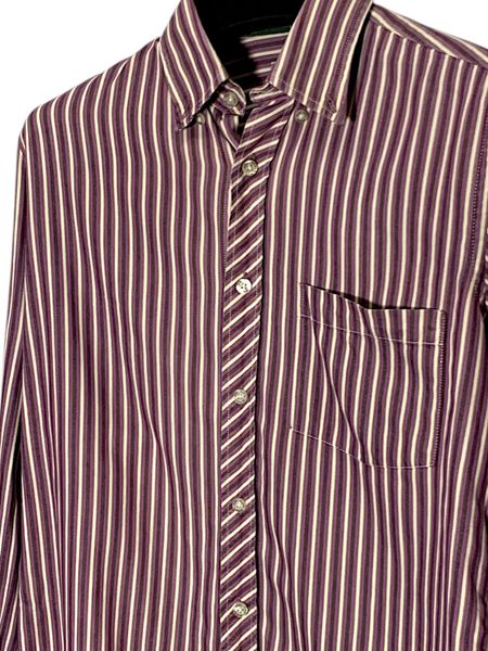  |SIZE M| YUKI TORII HOMME POCKET STRIPED BUTTON UP SHIRT AOM-7401 