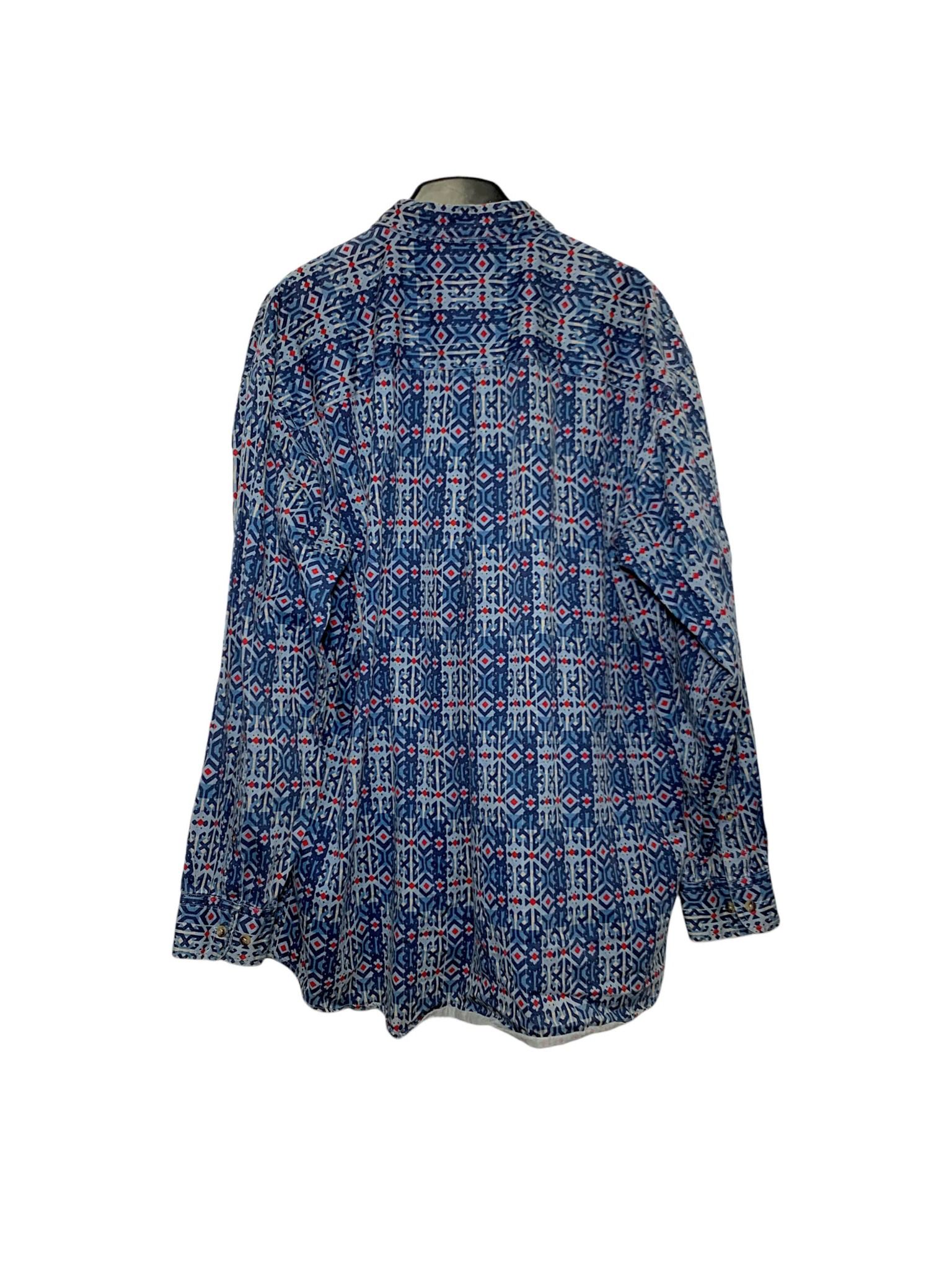  |SIZE XXL| PENDLETON VINTAGE NATIVE GEO PRINT WESTERN BUTTON DOWN LONG SLEEVE SHIRT AOXXL-7127 