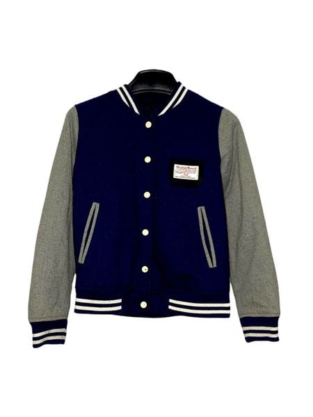  |SIZE S| HARRIS TWEED TRIPLE POCKET FLAP BUTTON VARSITY JACKET AOS-002 
