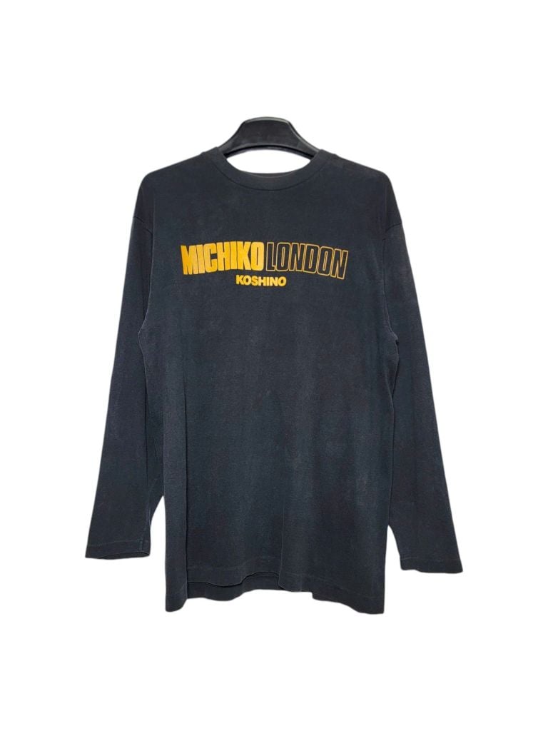  |SIZE L| MICHIKO KOSHINO VINTAGE 90S LONDON LONG SLEEVE T-SHIRT AOL-7095 