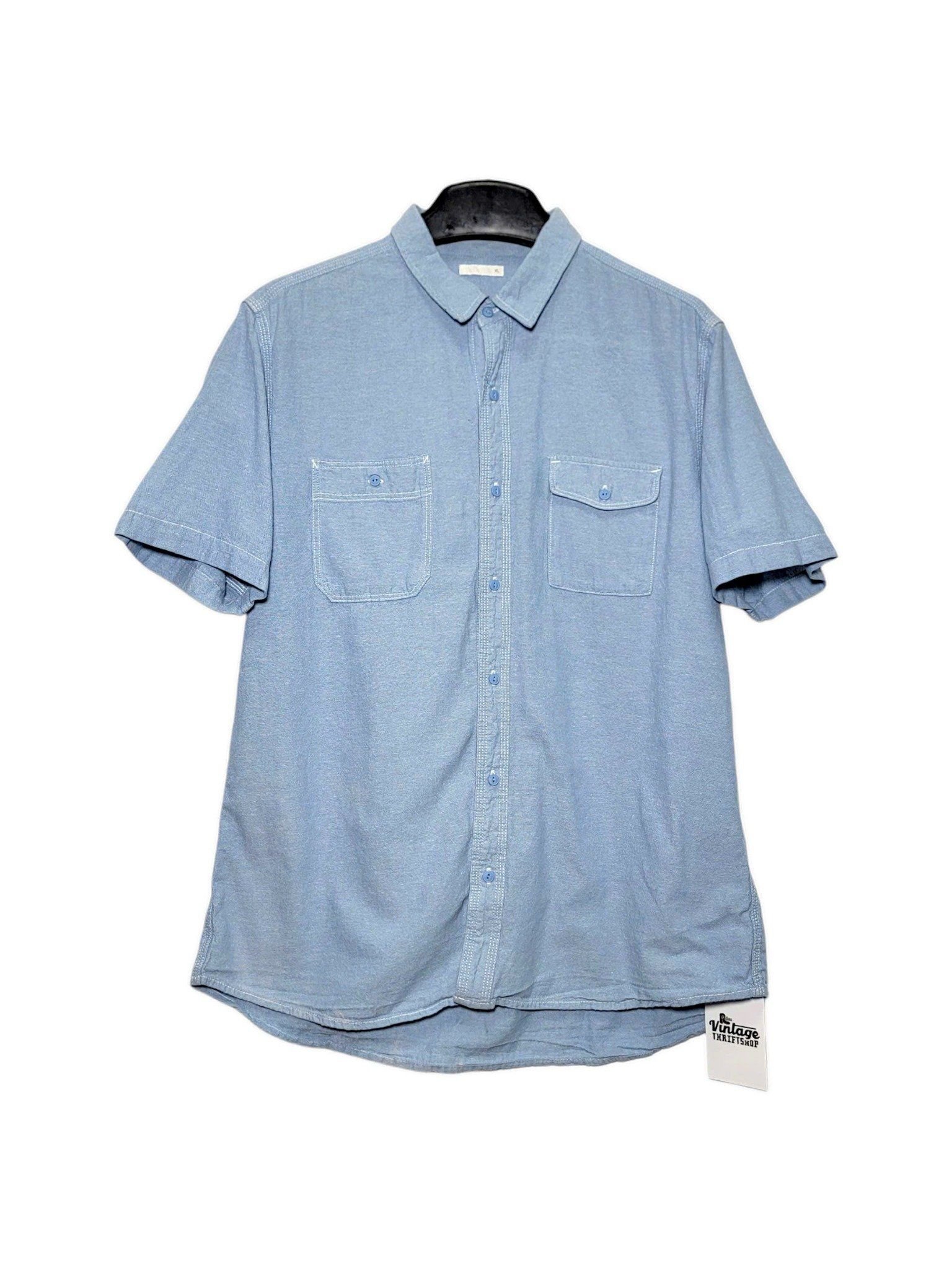  |SIZE L| GU DOUBLE POCKET BUTTON UP SHORT SLEEVE SHIRT AOL-7024 