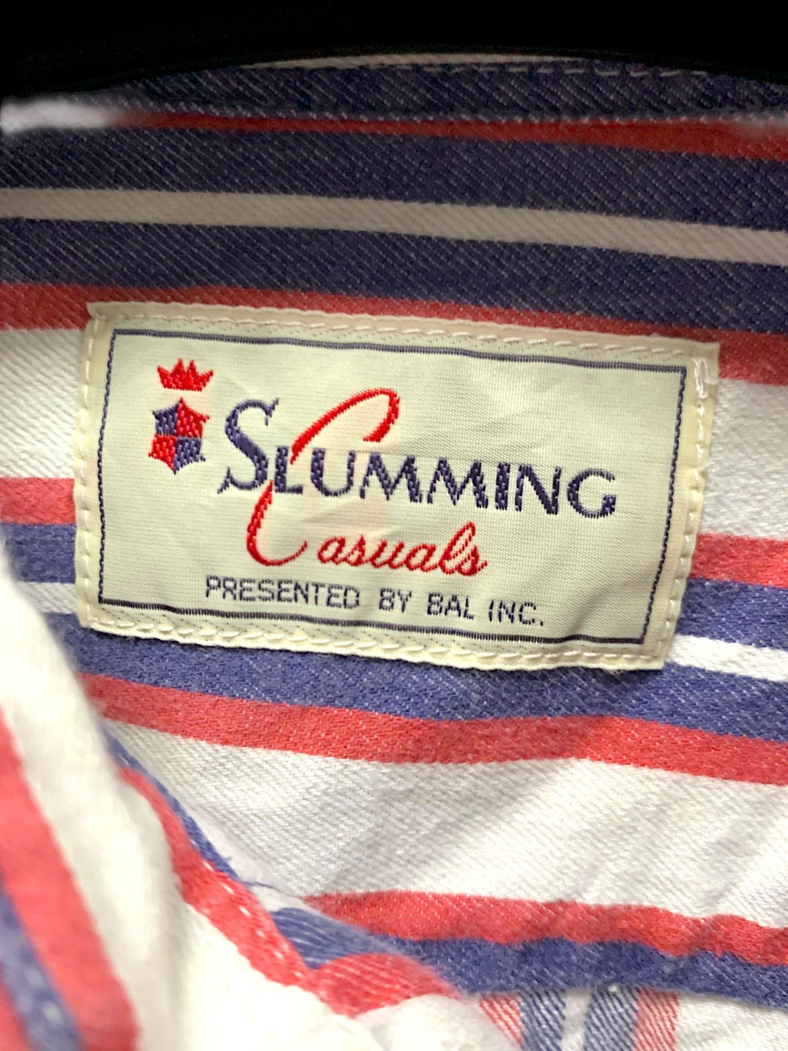  |SIZE L| SLUMMING CASUALS DOUBLE POCKET STRIPED BUTTON UP SHIRT AOL-7404 