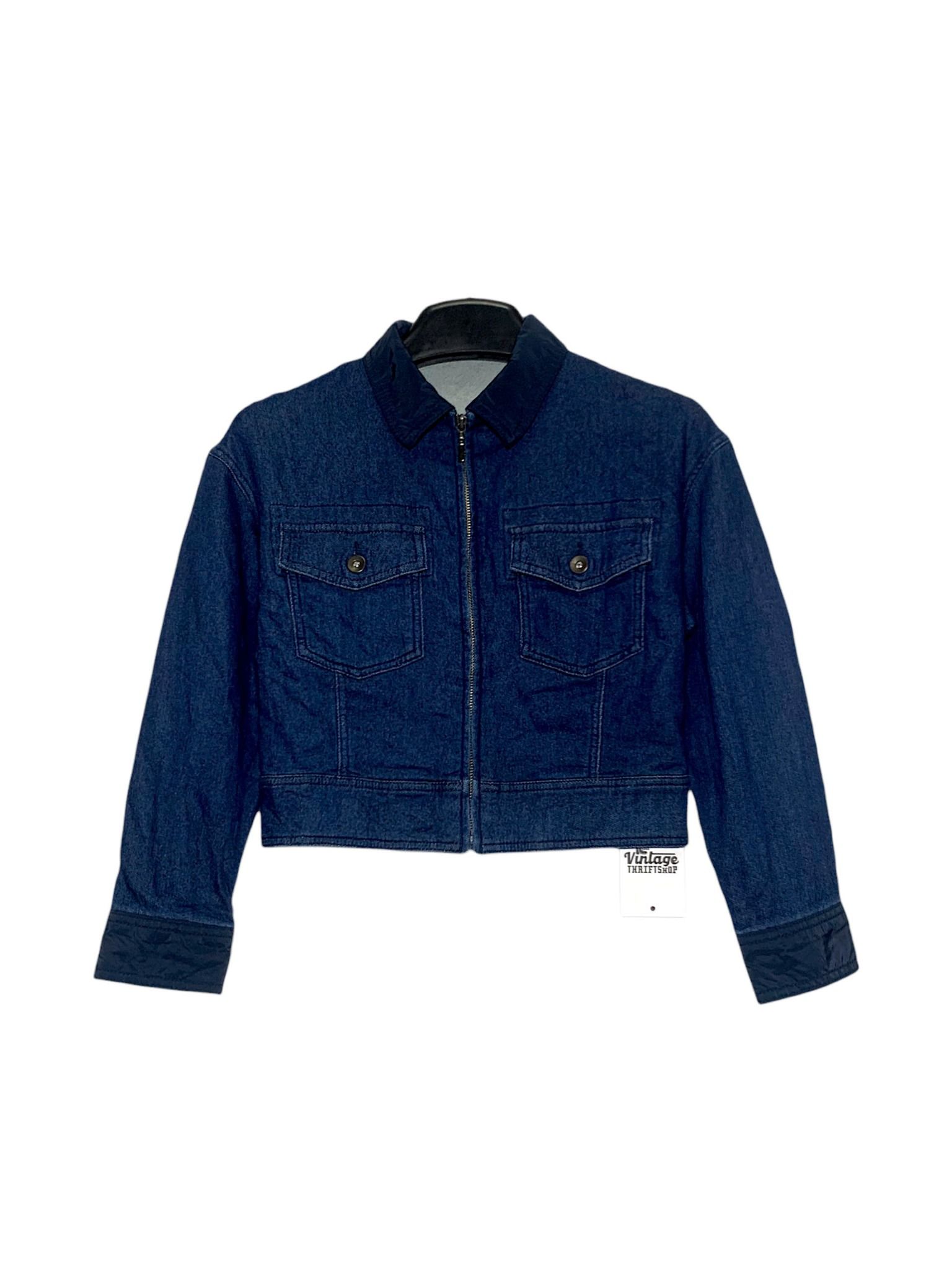  |SIZE M| COMME CA ISM CROPPED ZIP-UP DENIM JACKET AOM-7371 
