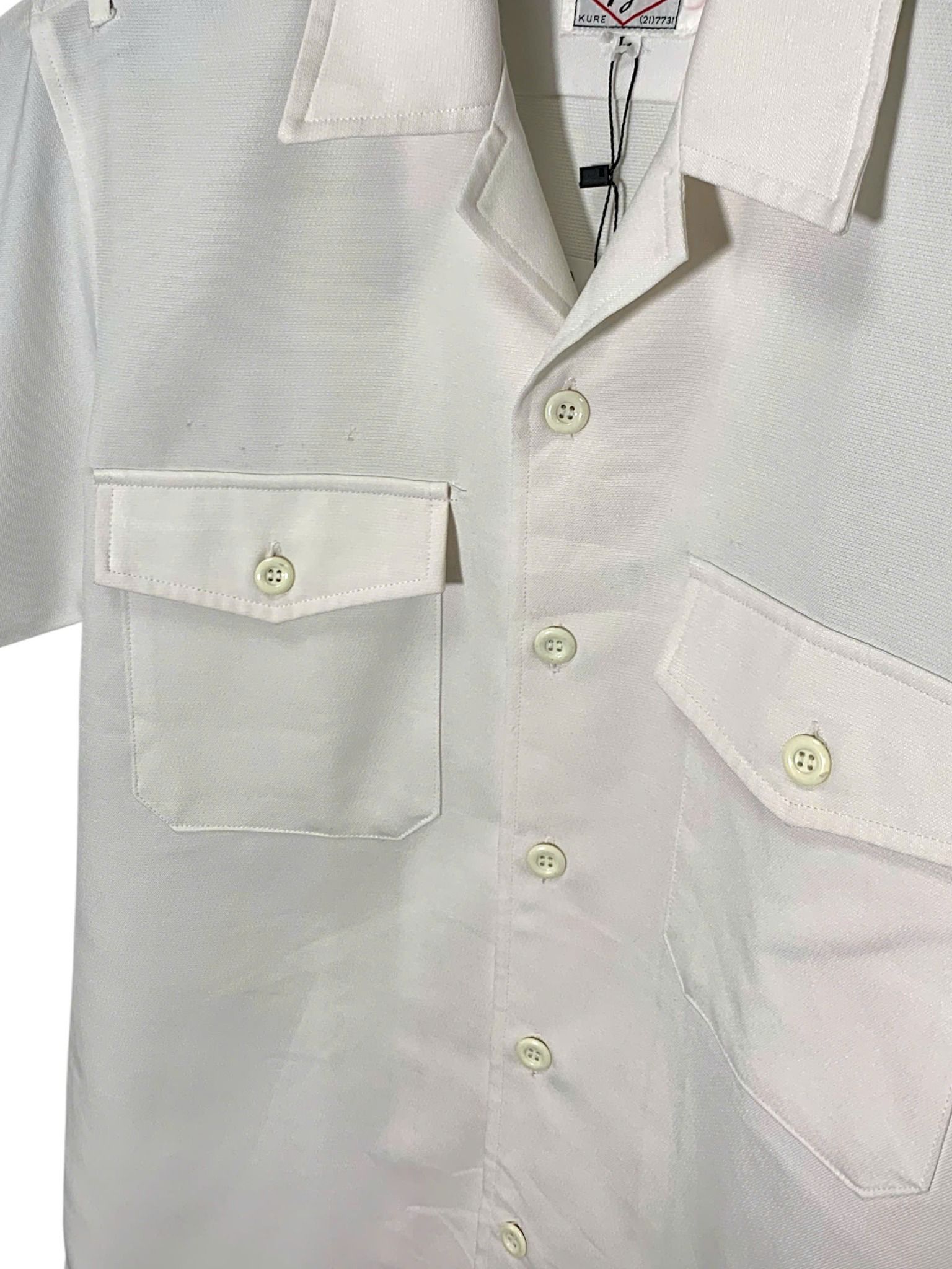  |SIZE M| FUJI KURE PREMIUM WHITE DUAL-POCKET SHORT SLEEVE SHIRT AOM-7133 