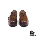  |SIZE 38| TRUNK BY HIROKO KOSHINO VINTAGE HAIR-ON LIZARD PATTERN HYBRID LACE-UP SHOES Z38-7027 