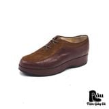  |SIZE 38| TRUNK BY HIROKO KOSHINO VINTAGE HAIR-ON LIZARD PATTERN HYBRID LACE-UP SHOES Z38-7027 
