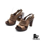  |SIZE 37| ANDREA E MICHELE VINTAGE SLINGBACK PEEP-TOE HEELED SANDALS Z37-6891 