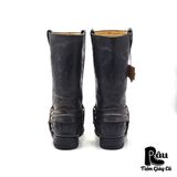  |SIZE 39| SARRIA VINTAGE BLACK FLAME HARNESS WESTERN BOOT Z39-7040 