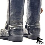  |SIZE 39| SARRIA VINTAGE BLACK FLAME HARNESS WESTERN BOOT Z39-7040 