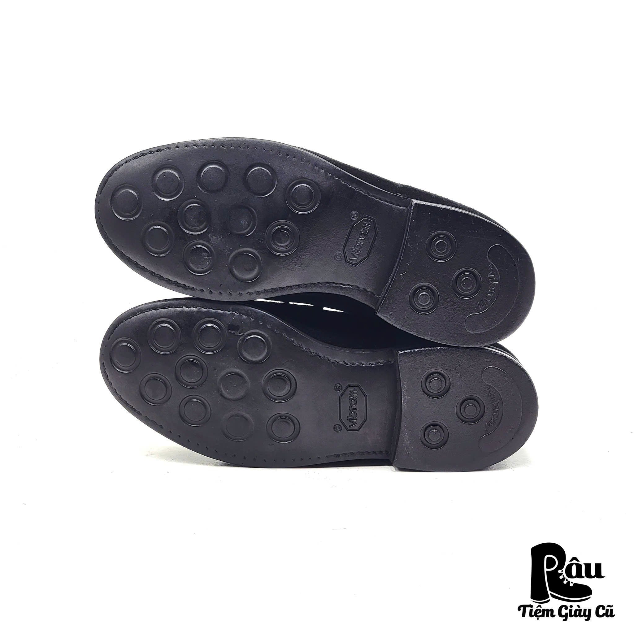  |SIZE 39| BERWICK 1707 4456 BLACK BOX-CALF SUEDE LOAFER Z39-7321 