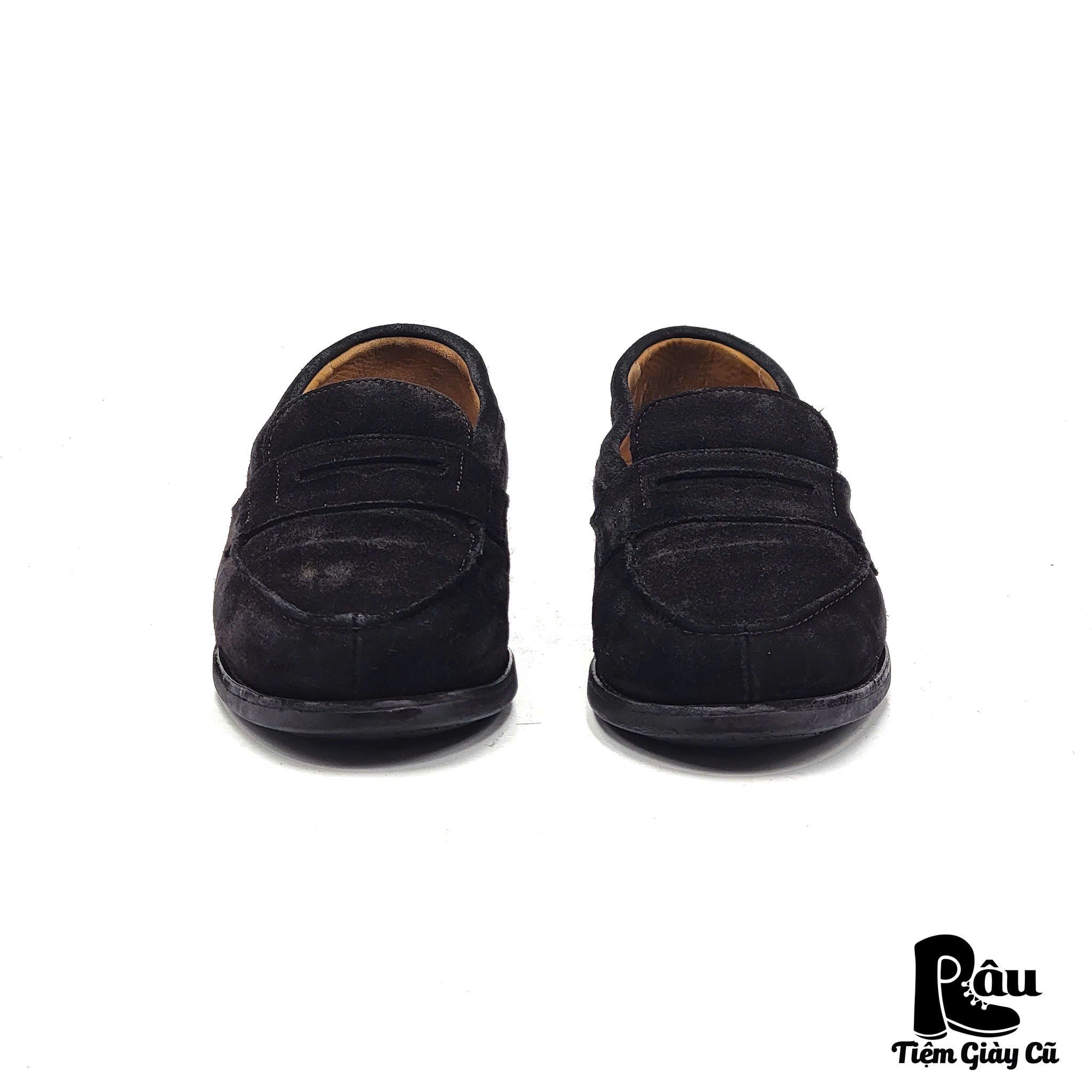  |SIZE 39| BERWICK 1707 4456 BLACK BOX-CALF SUEDE LOAFER Z39-7321 