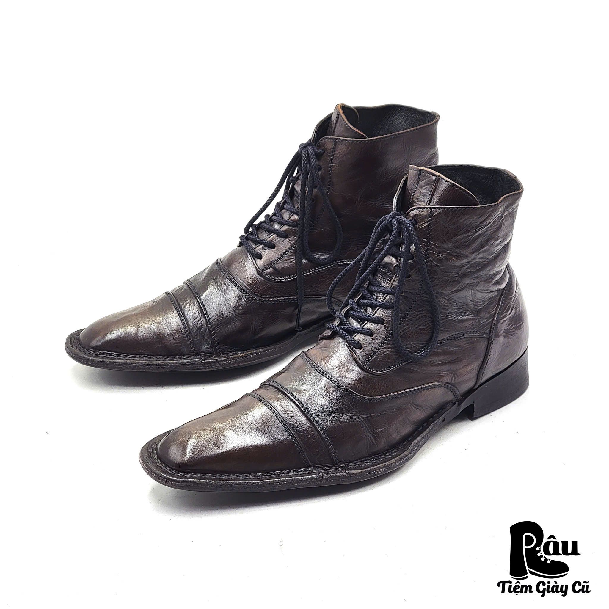  |SIZE 39| COMME CA DU MODE MENS 49ZE08 POINTED LACE-UP BOOT Z39-7385 