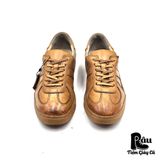  |SIZE 39| AMON MOVEMENT TOBACCO BROWN LEATHER LOW TRAINERS Z39-6962 
