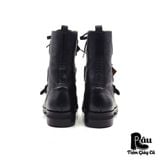  |SIZE 41| SQUARE TOE BUCKLE STRAP LACE UP BOOT Z41-6862 