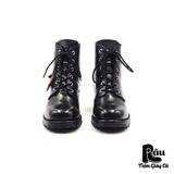  |SIZE 37.5| G.H.BASS VINTAGE BLACK LACE-UP ANKLE BOOT Z37.5-6963 