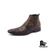  |SIZE 42| JO GHOST MTO ITALIAN V-LAYERED LIZARD PATTERN SIDE-ZIP DRESS BOOT Z42-7031 