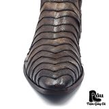  |SIZE 42| JO GHOST MTO ITALIAN V-LAYERED LIZARD PATTERN SIDE-ZIP DRESS BOOT Z42-7031 