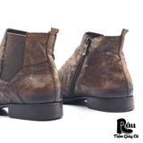 |SIZE 42| JO GHOST MTO ITALIAN V-LAYERED LIZARD PATTERN SIDE-ZIP DRESS BOOT Z42-7031 
