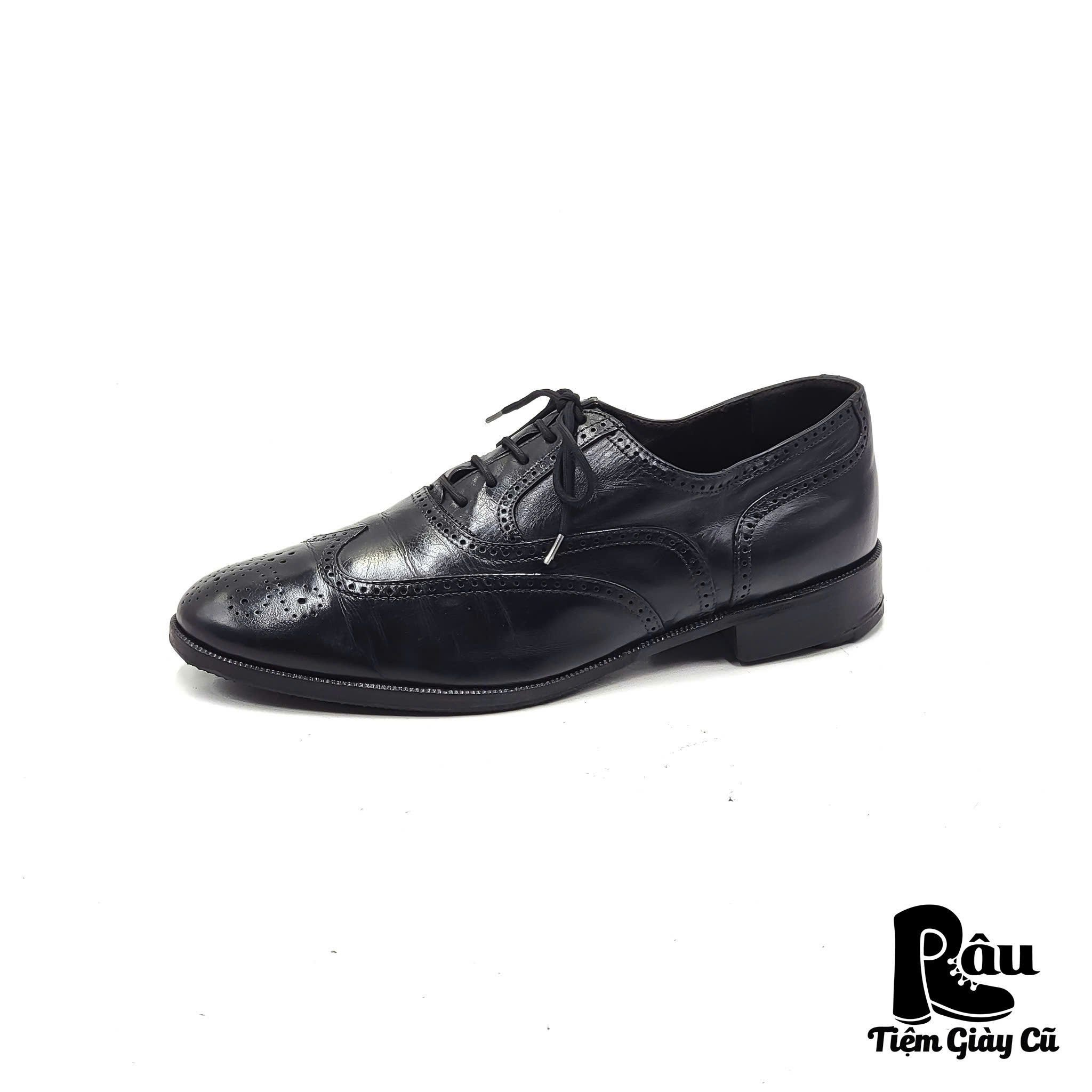  |SIZE 38| STANLY BLACKER WINGTIP BROGUES OXFORD SHOES Y38-6865 