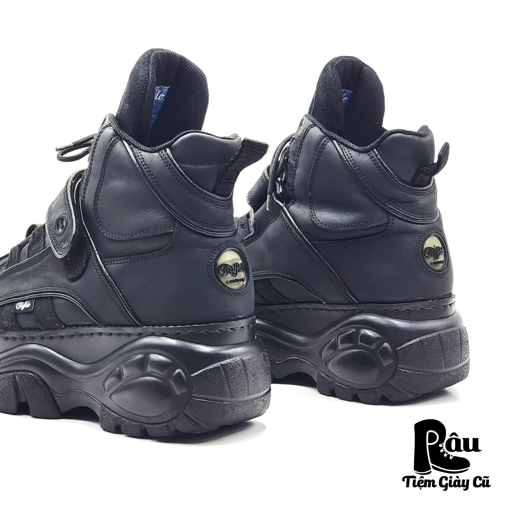  |SIZE 41| BUFFALO LONDON 1348-14 2.0 BLACK HIGH-TOP PLATFORM SNEAKER AS41-7075 