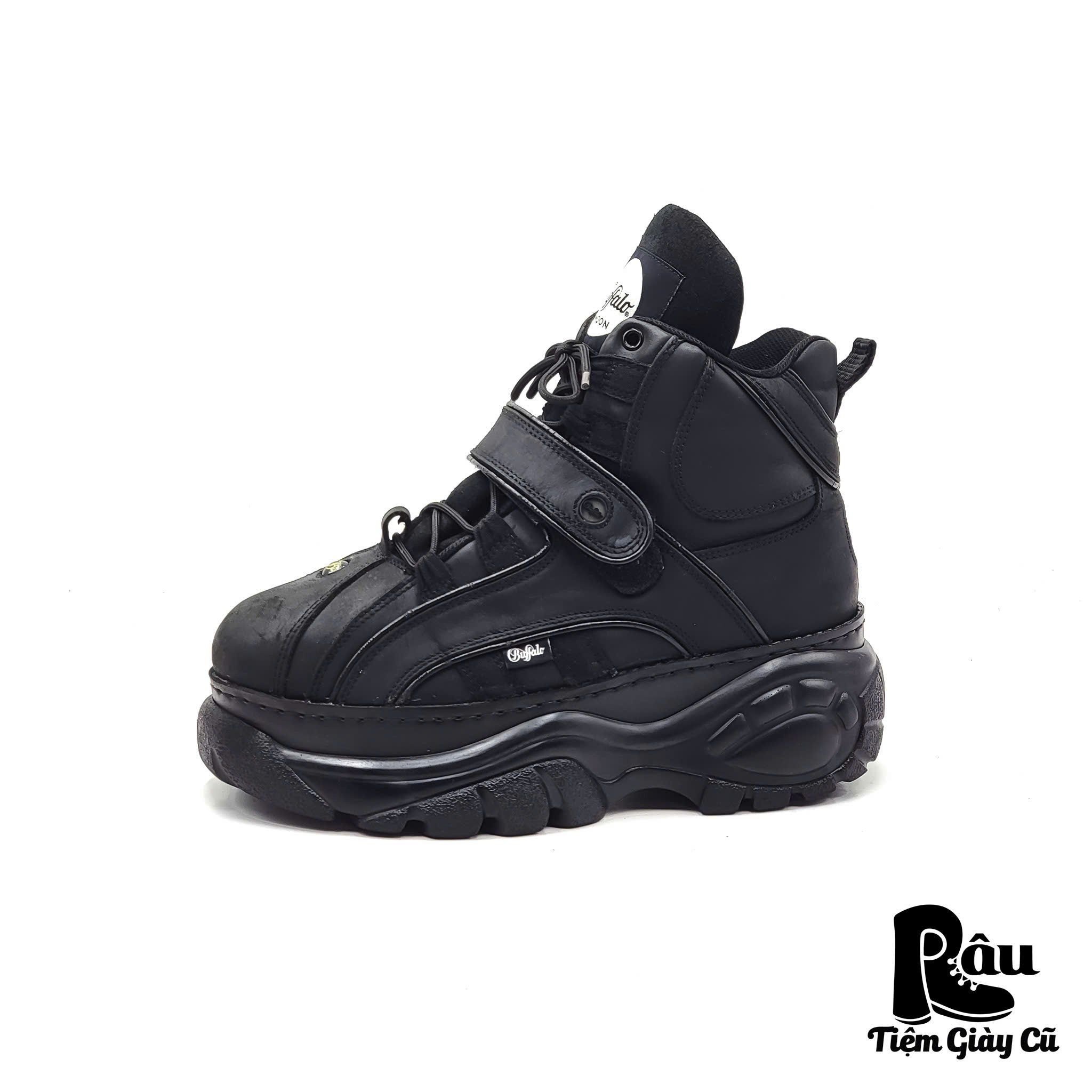  |SIZE 41| BUFFALO LONDON 1348-14 2.0 BLACK HIGH-TOP PLATFORM SNEAKER AS41-7075 
