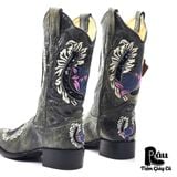  |SIZE 38.5| CORRAL R2536 GREY HORSESHOE ROSES SEQUINS COWBOY BOOT Z38.5-7073 